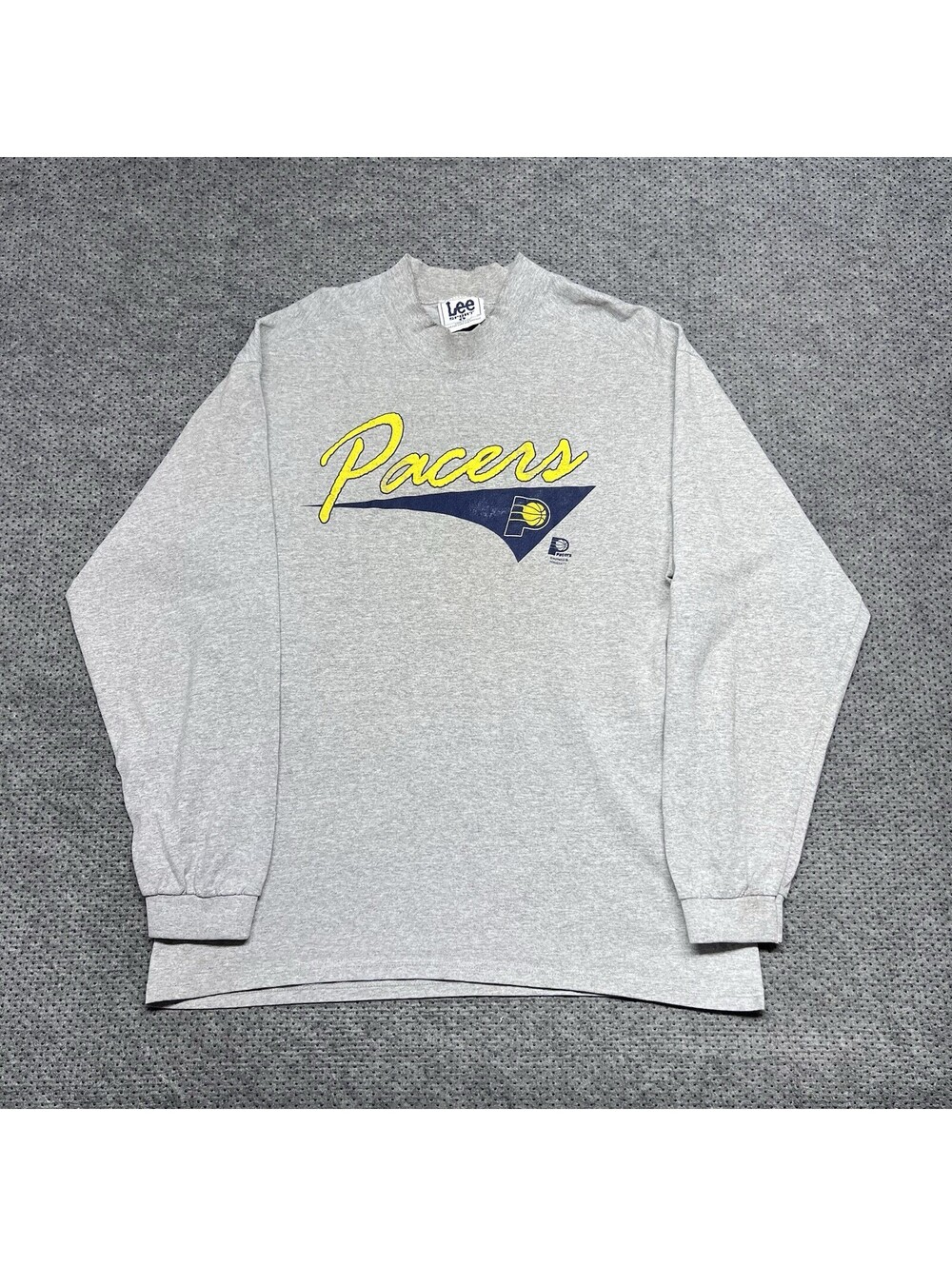 Vintage 90S Indiana Pacers Long Sleeve T-Shirt Large RARE MENS GRAY LEE SPORTS